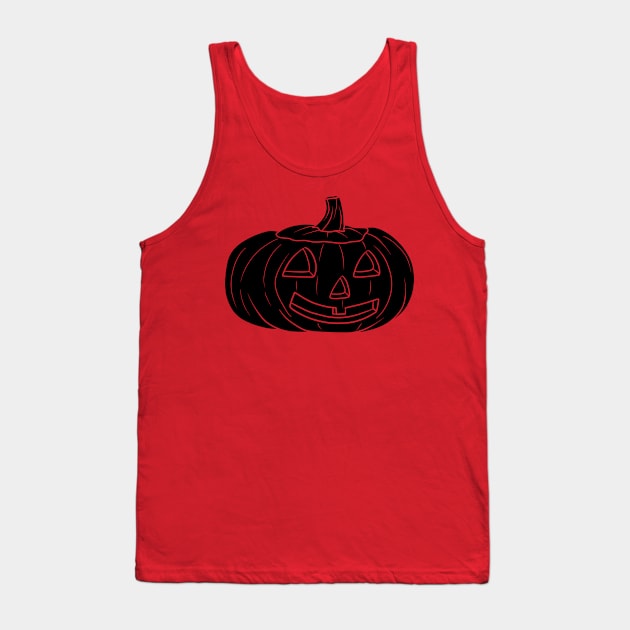 Happy Jack O' Lantern Black Silhouette Tank Top by saradaboru